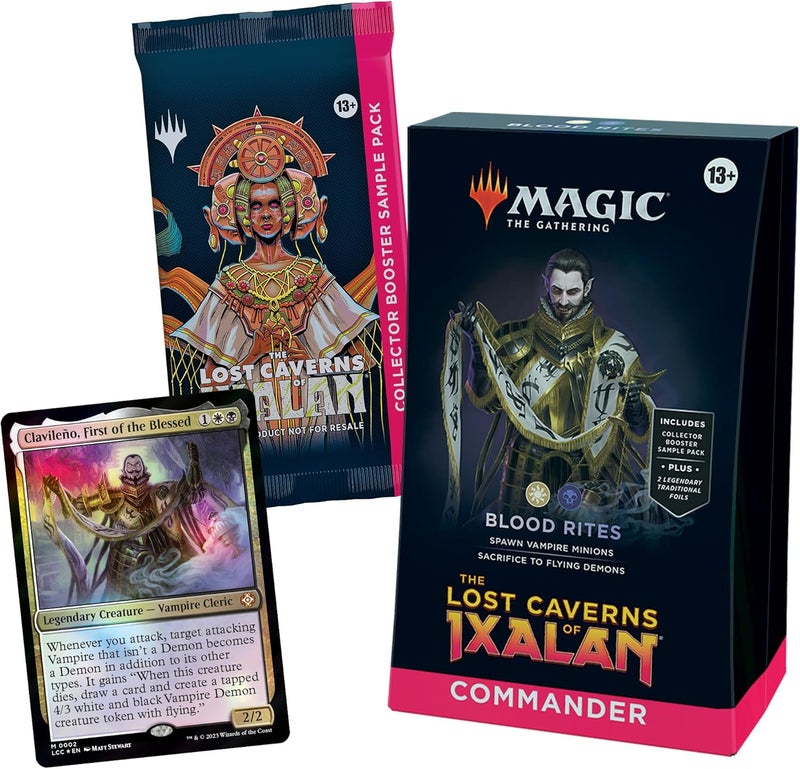 Magic the Gathering The Lost Caverns of Ixalan Commander Deck - Blood Rites (100-Card Deck, 2-Card Collector Booster Sample Pack + Accessories) - Image 2